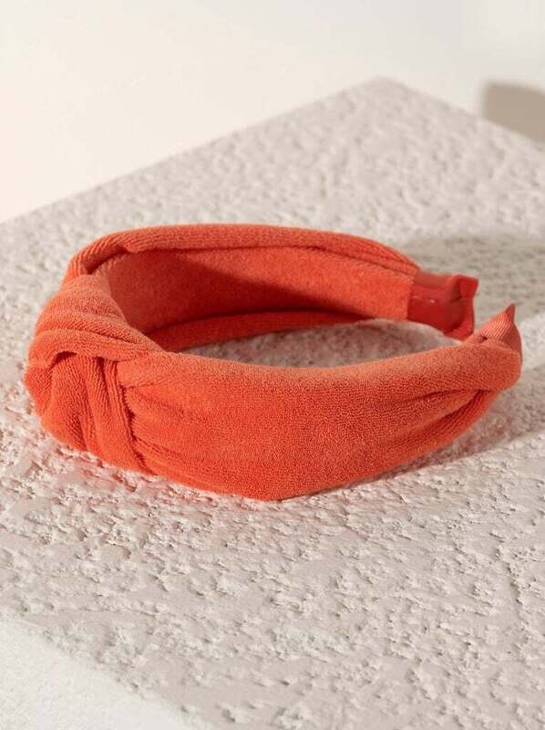 Knotted Terry Headband, Orange