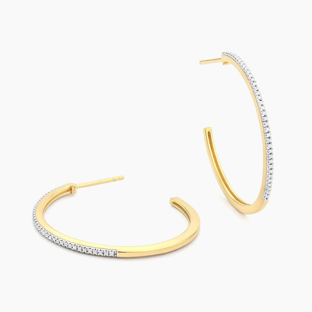 Medium Diamond Yellow Hoop Earrings