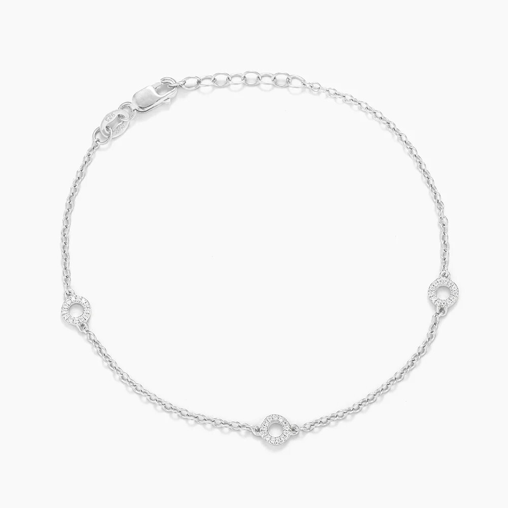 Circle Station Diamond Chain Bracelet
