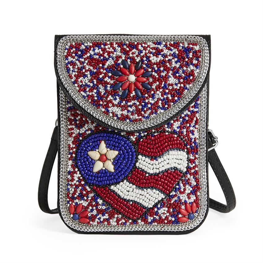Artisan Beaded Crossbody Red/White/Blue