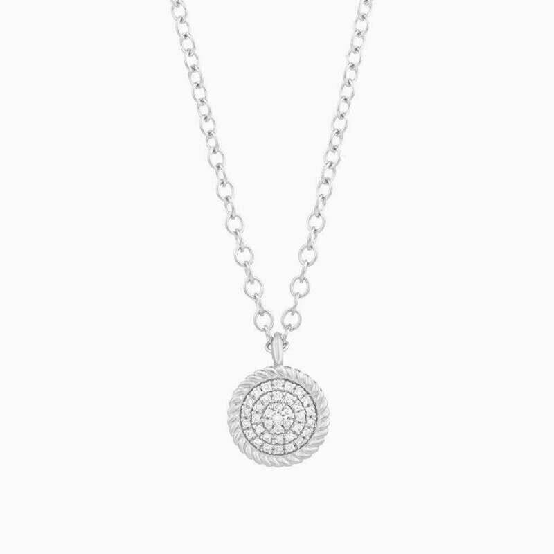Silver Circle Rope Pendant Necklace