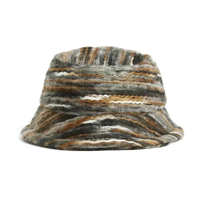 Felted Striped Bucket Hat