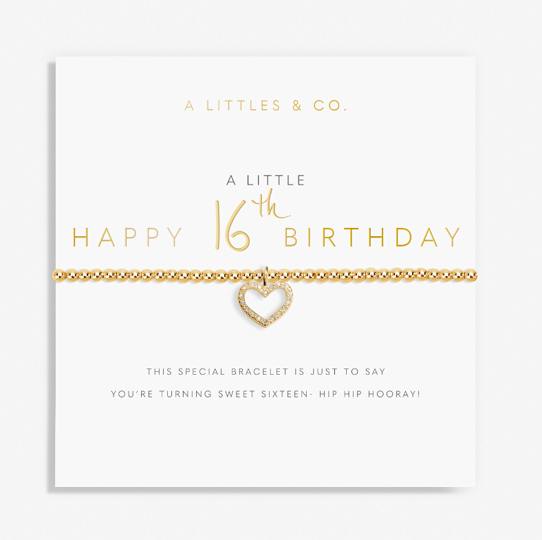 A Little Happy 16th Birthday Bracelet Gold