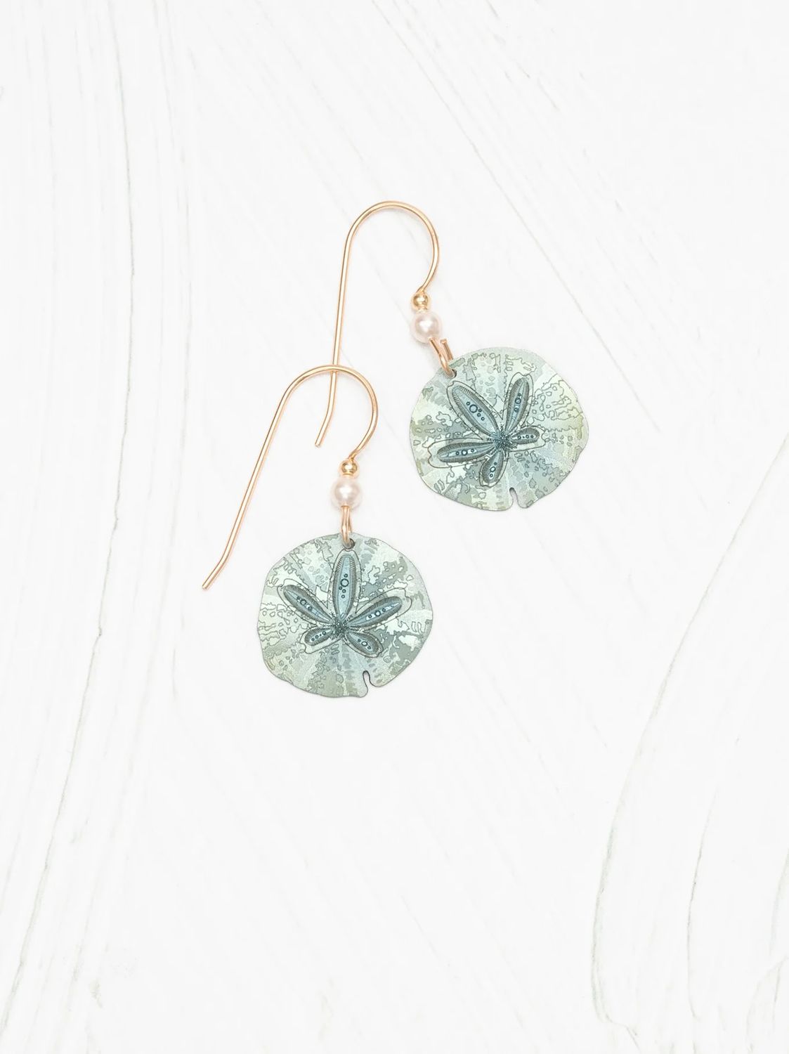 Sandra Sanddollar Earrings-Sage