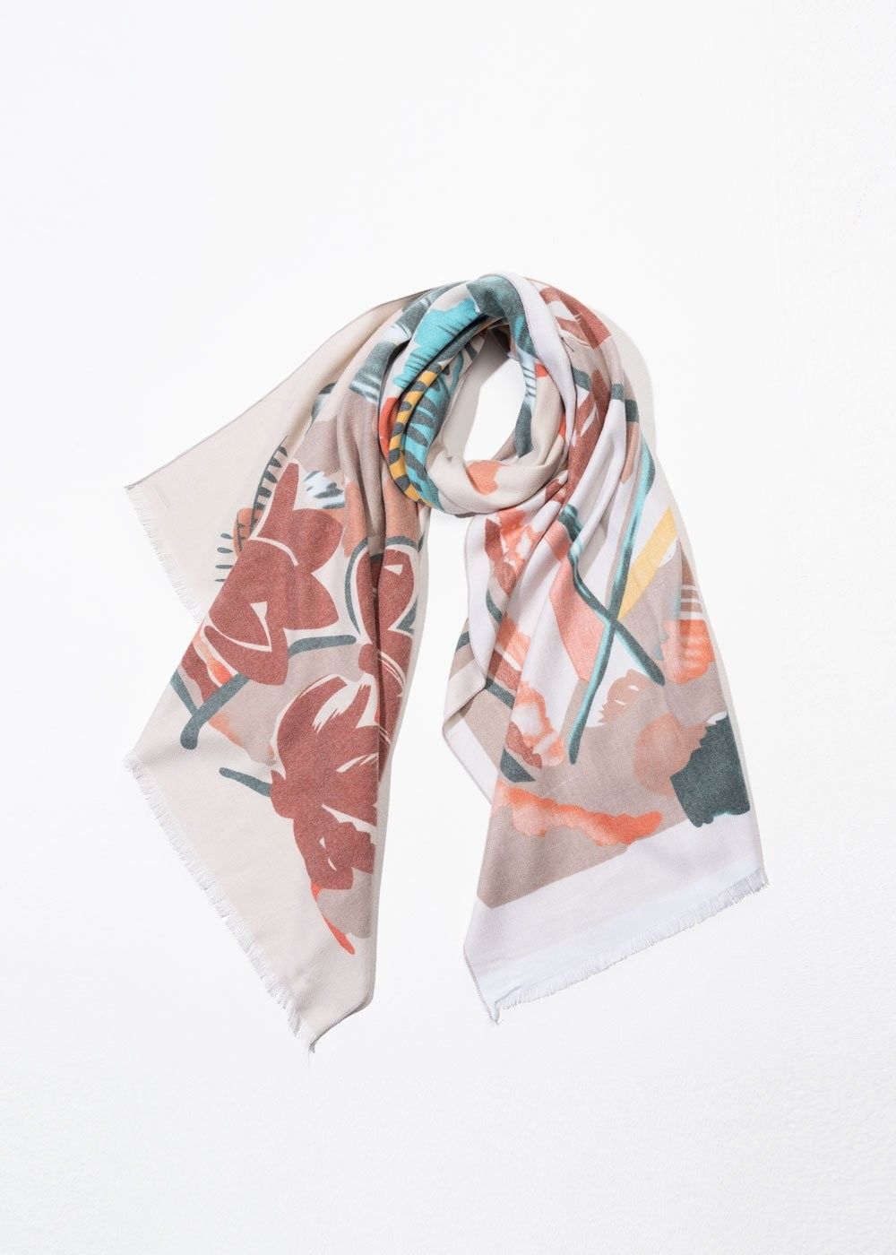 Cashmere Like Floral Painting Scarf