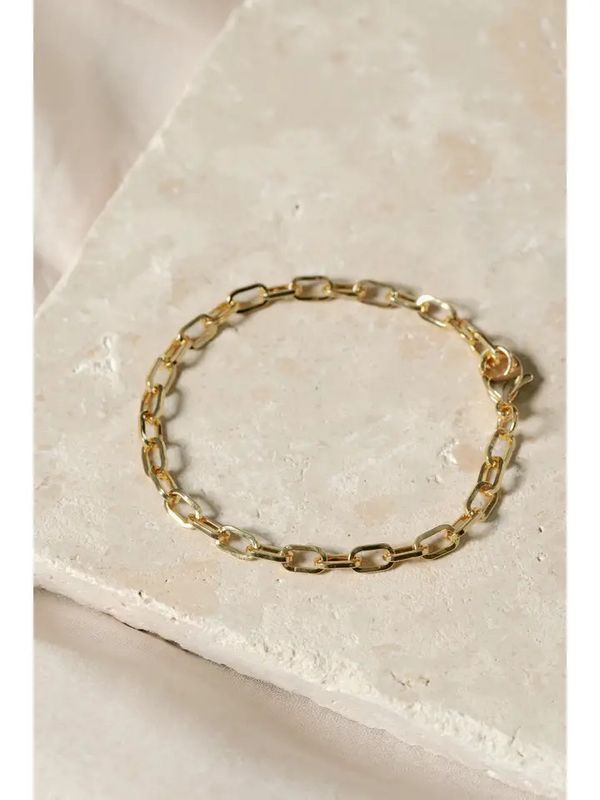 Alice Paperclip Gold Bracelet 7&quot;
