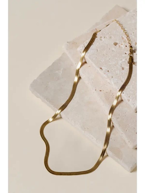Rosalind 16&quot; Gold Herringbone Necklace