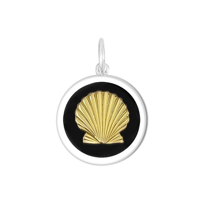 Shell Pendant, Color: Gold Black, Size: 19mm