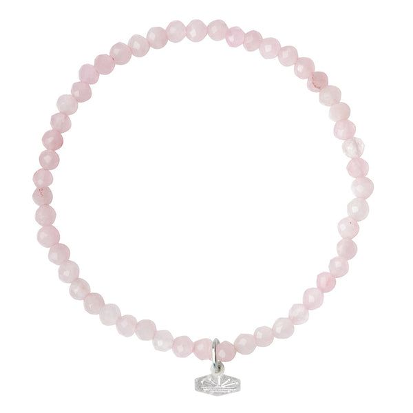 Mini Faceted Stone Stacking Bracelet, Color: Rose Quartz