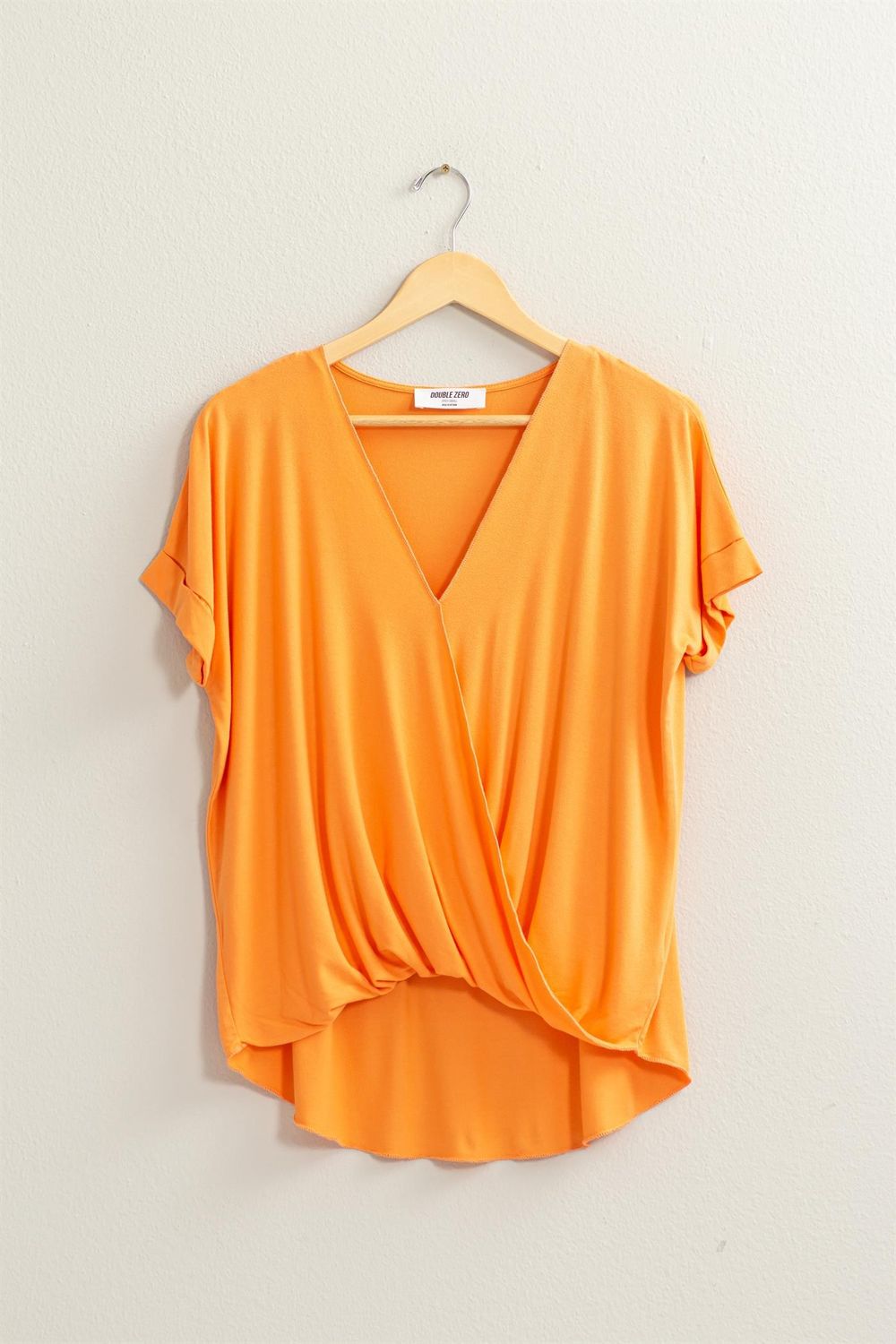 Short Sleeve Surplice Top - 2 Colors