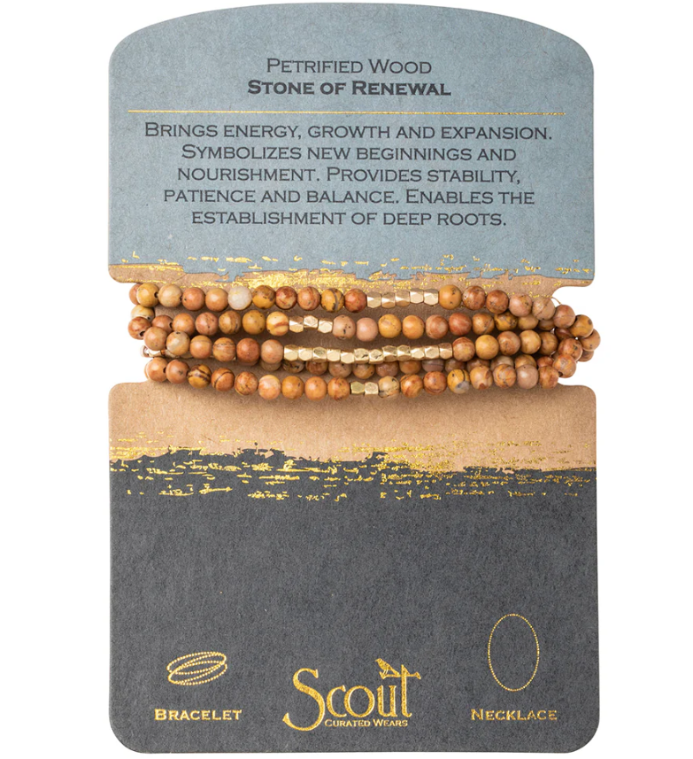 Petrified Wood Wrap Bracelet/Necklace