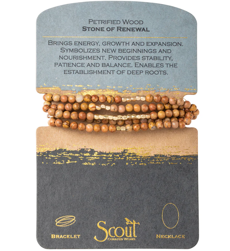 Petrified Wood Wrap Bracelet/Necklace