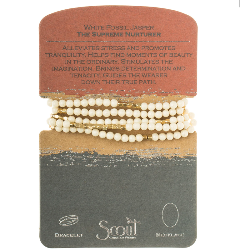 Fossil Jasper Wrap Bracelet/Necklace