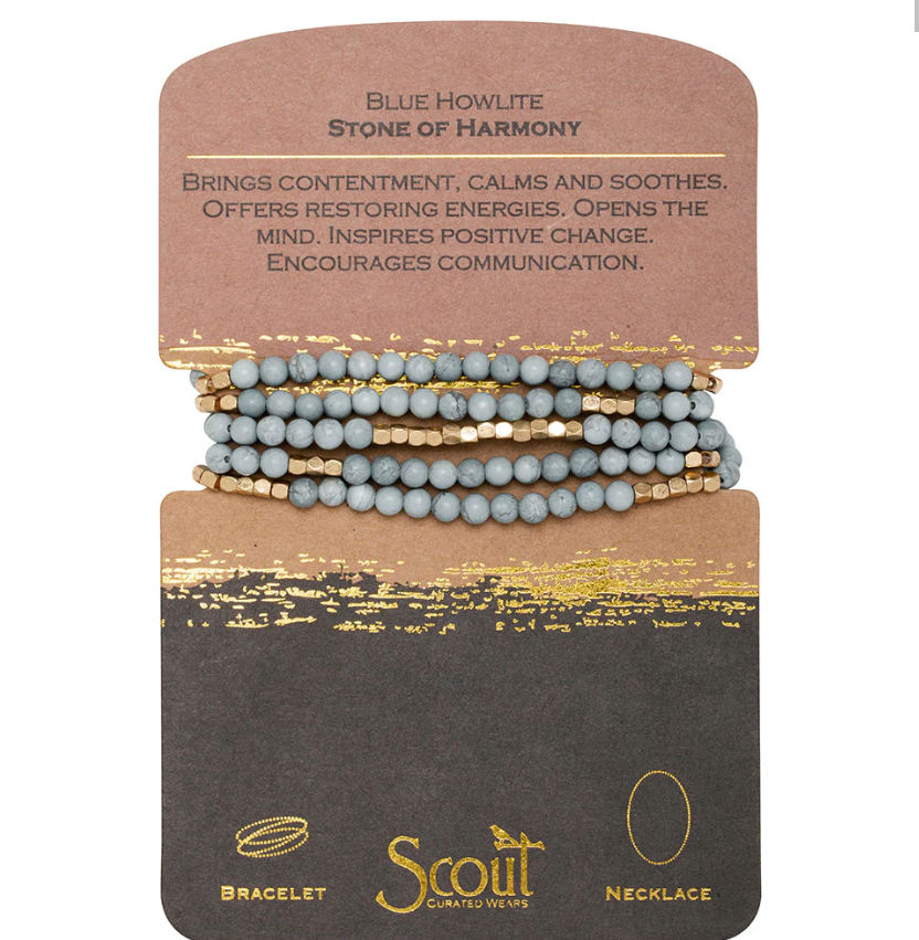 Blue Howlite Wrap Bracelet/Necklace