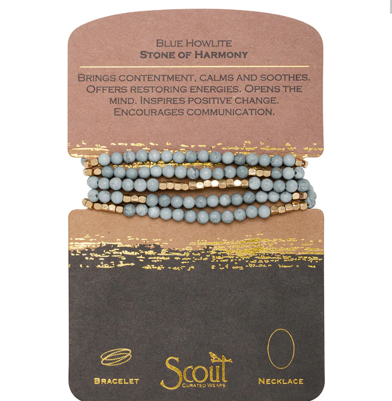 Blue Howlite Wrap Bracelet/Necklace