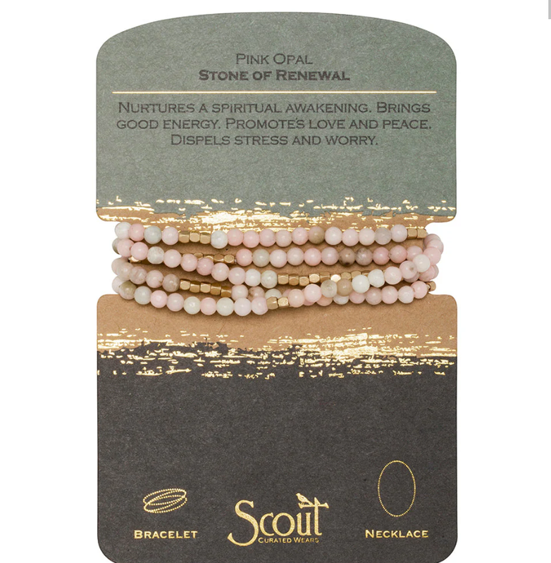 Pink Opal Wrap Bracelet/Necklace