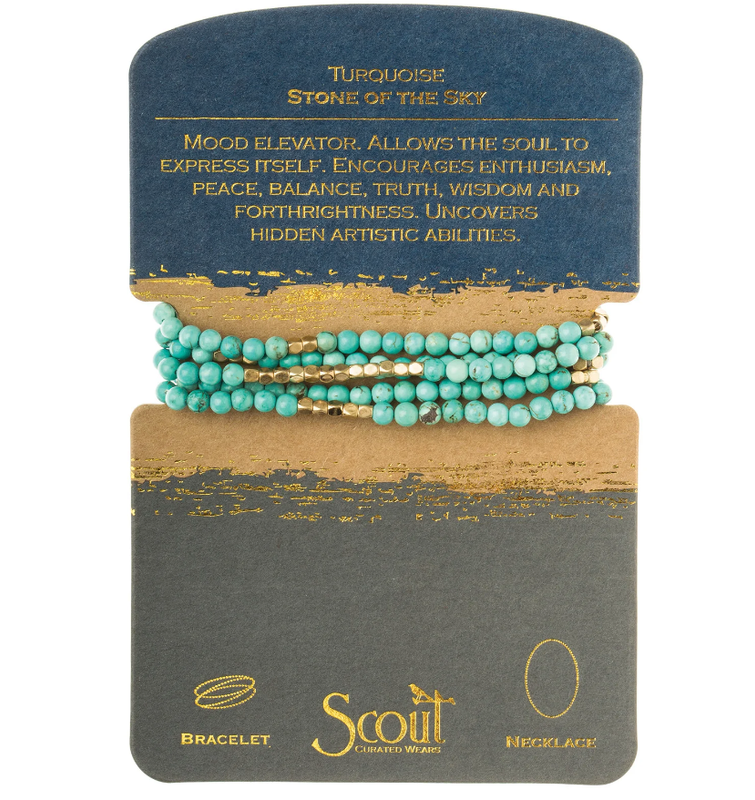 Turquoise Gold Wrap Bracelet/Necklace