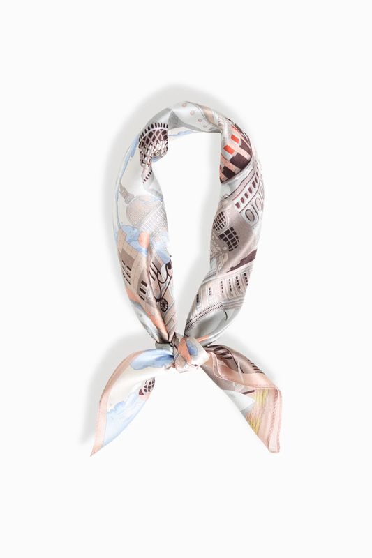 Paradise Silk Blush Neck/Handbag Scarf