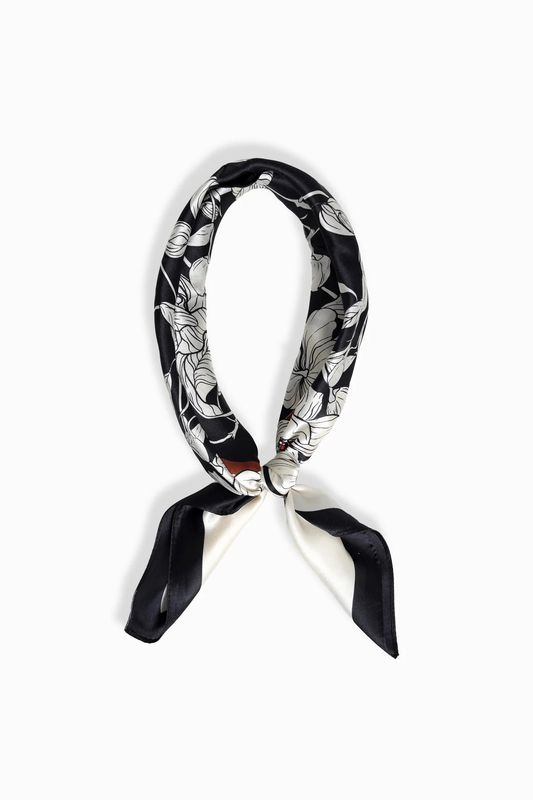 Floral Silk Neck/Handbag Scarf