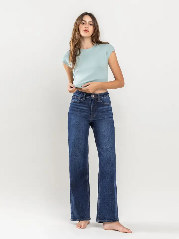 90&#39;s Vintage Loose Dark Jeans