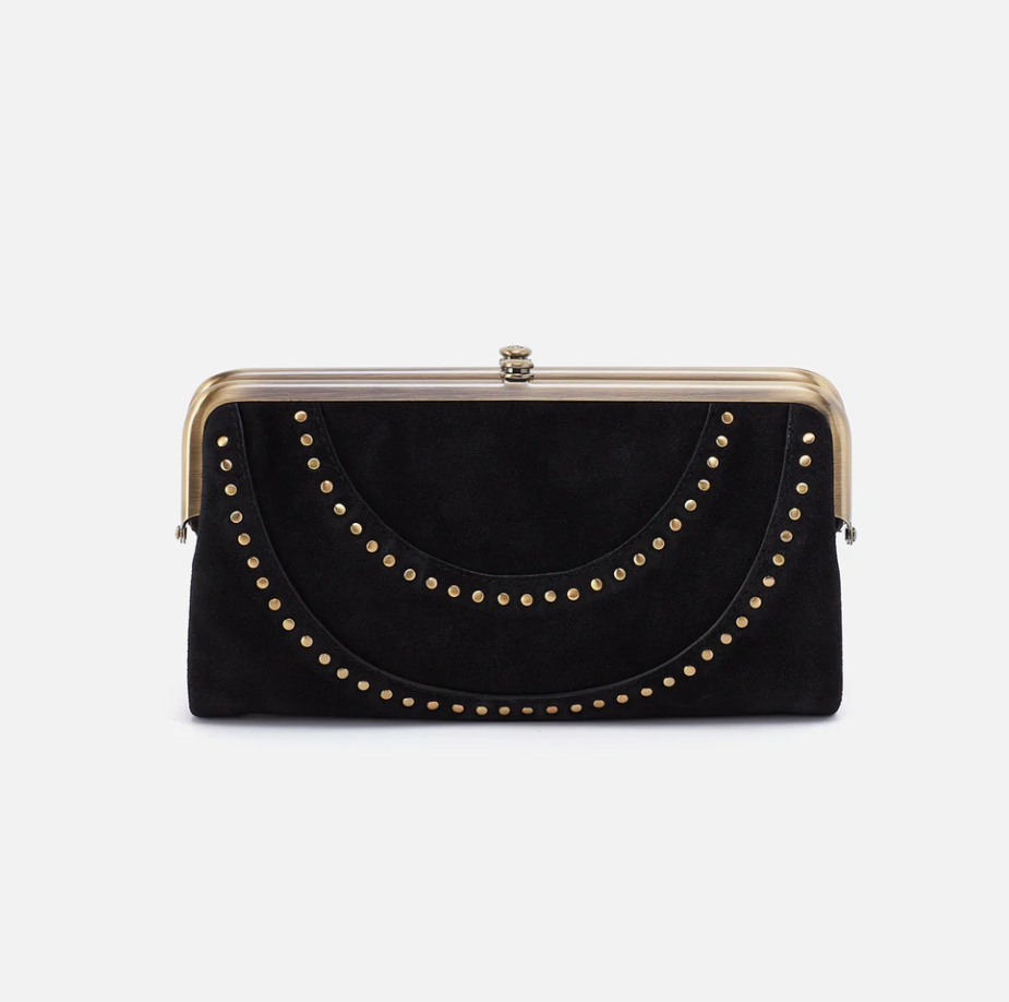 Lauren Clutch Wallet Black Suede