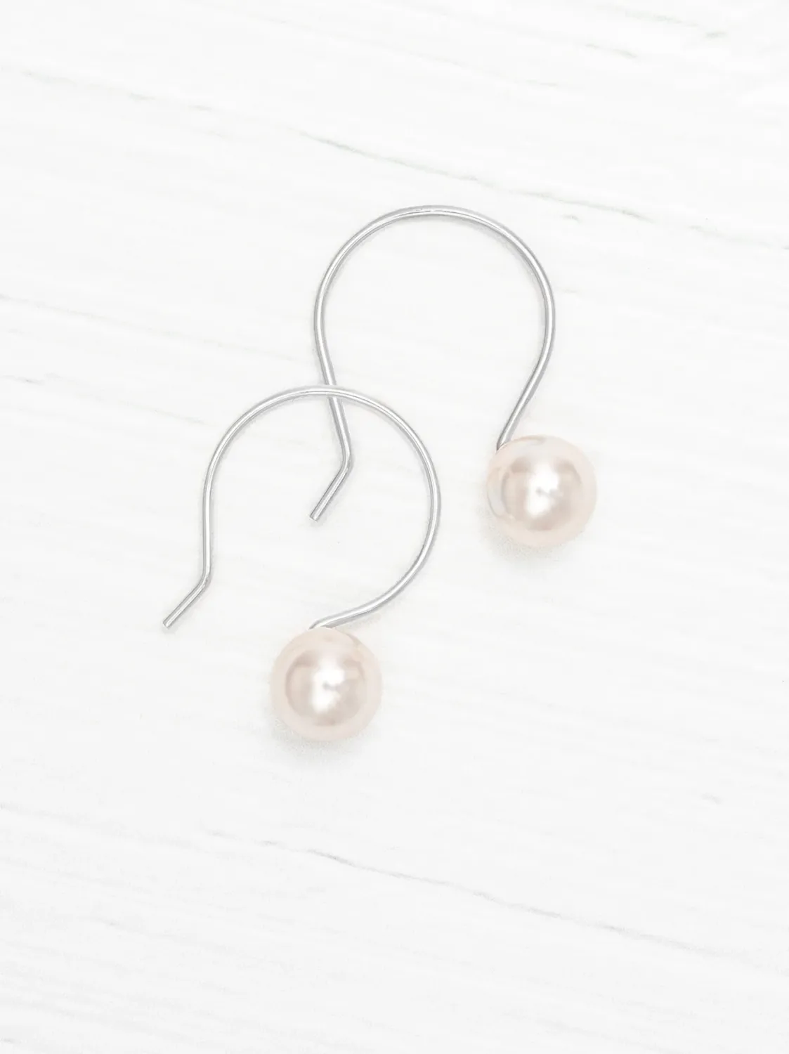 Julianna Pearl Drop Earrings Silver