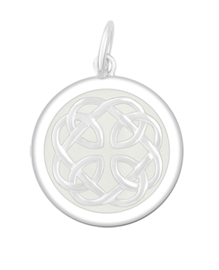 Father Daughter Pendant, Color: Silver Alpine White, Size: 19mm