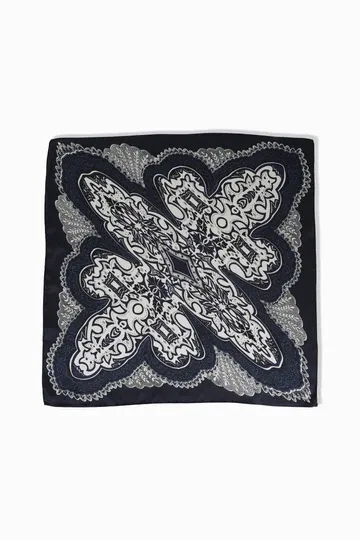 Paisley Silk Navy Neck/Handbag Scarf