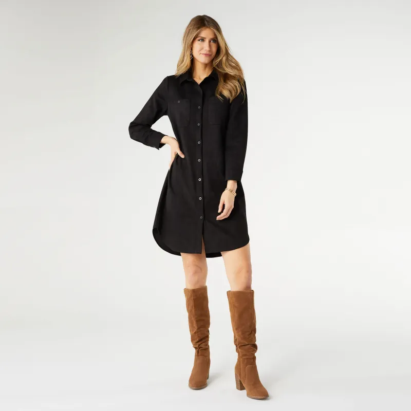 Charlie Faux Suede Dress Black