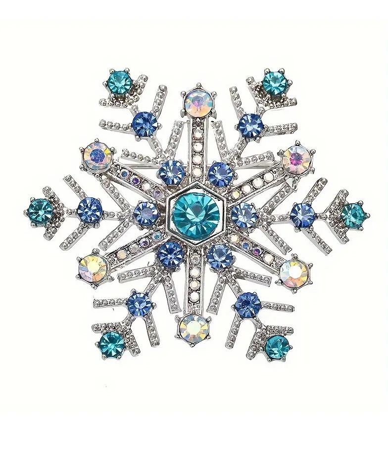 Crystal Snowflake Brooch