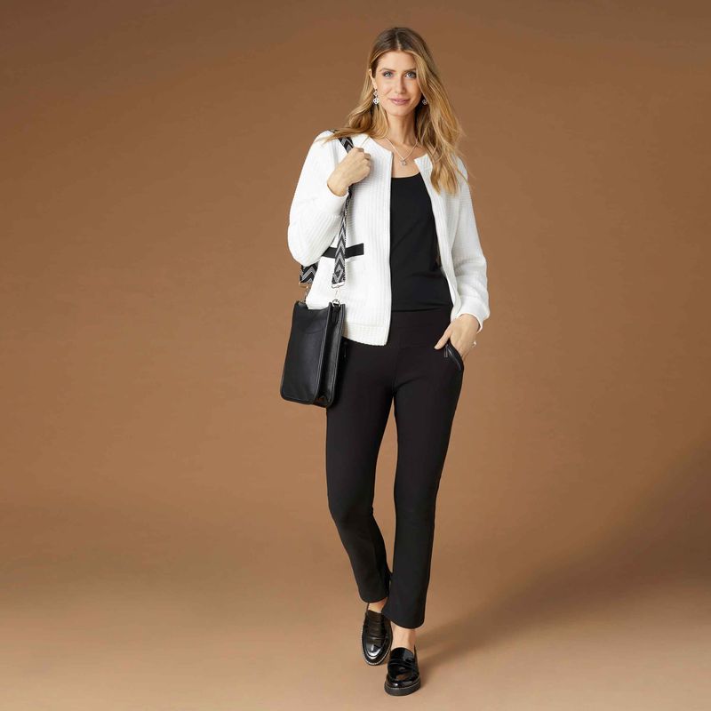 Jasmine Black Zip Pocket Flare Leggings 