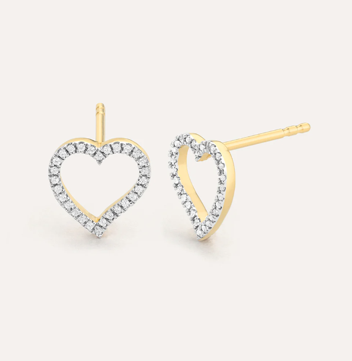 Take Heart Stud Earrings Gold