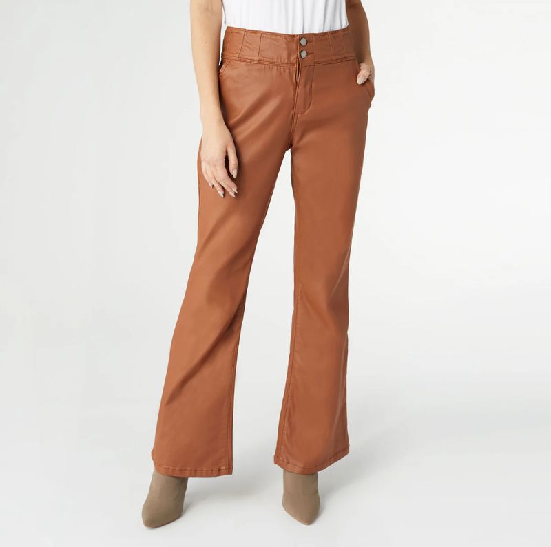 OMG Zoeyzip Faux Leather Flare Coganc Pants