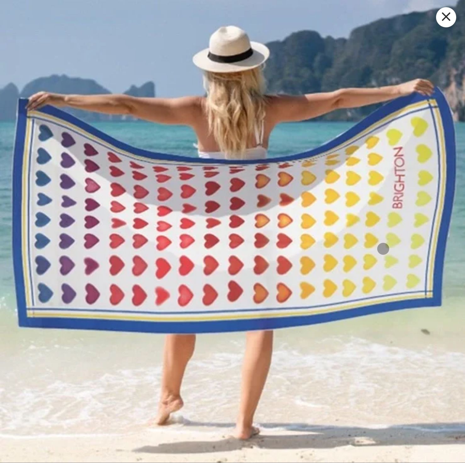 Ombre Heart Beach Towel