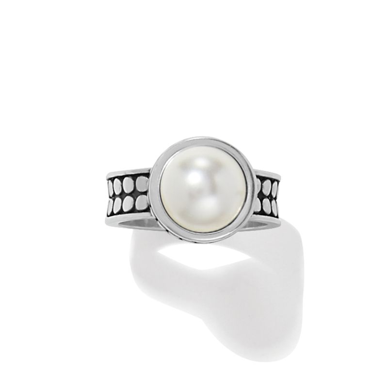Pebble Dot Wide Pearl Ring