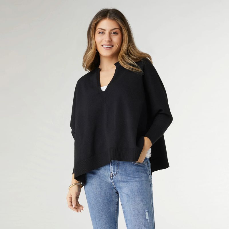 Rila V-Neck Sweater Side Slit