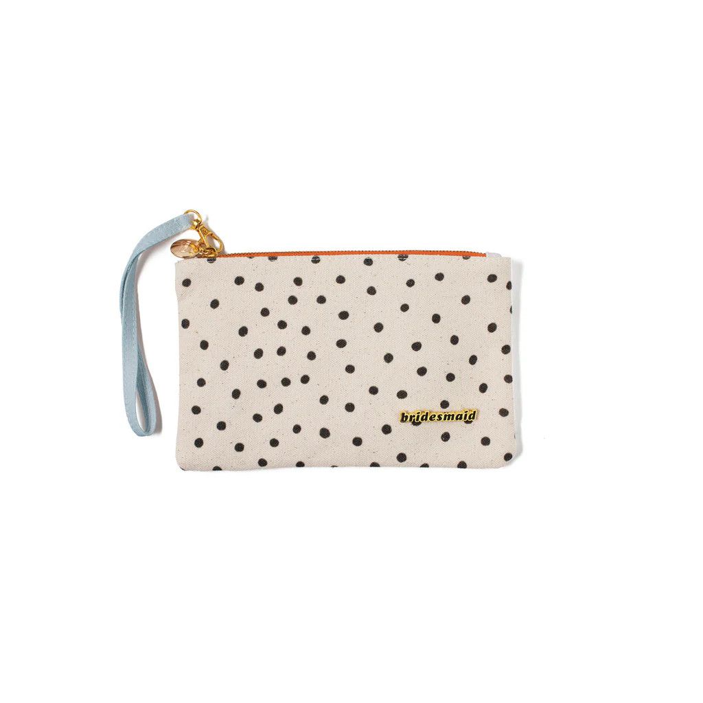 Dots Wristlet Pouch with Bridesmaid Pin