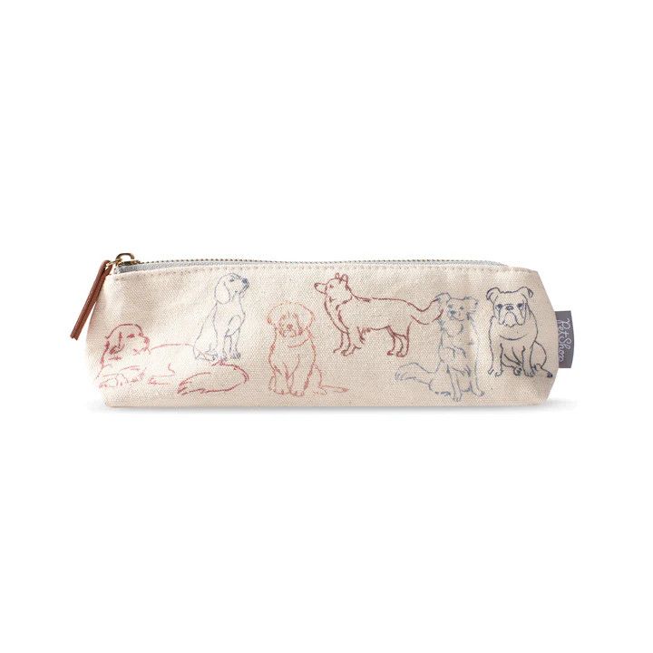 Thoughtful Dogs Canvas Slim Pouch with Zipper