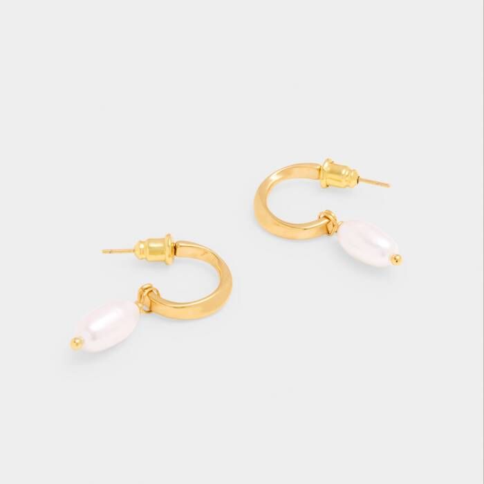 Pearl Lustre Hoop Earrings