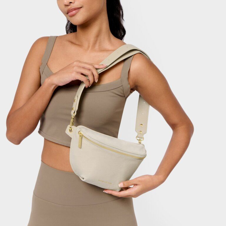 Nylon-Luxe Belt Bag Chalk