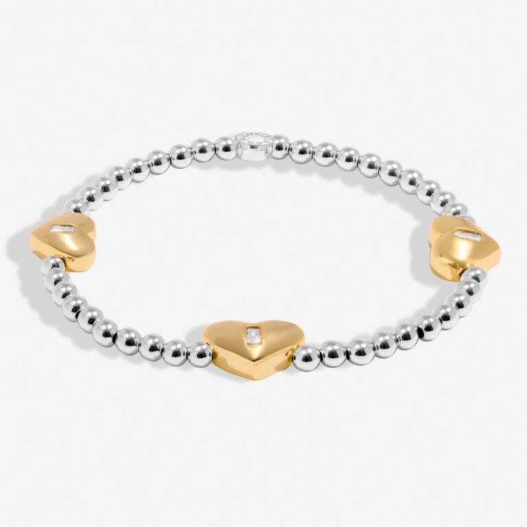 Bracelet Bar Triple Heart Gold/Silver