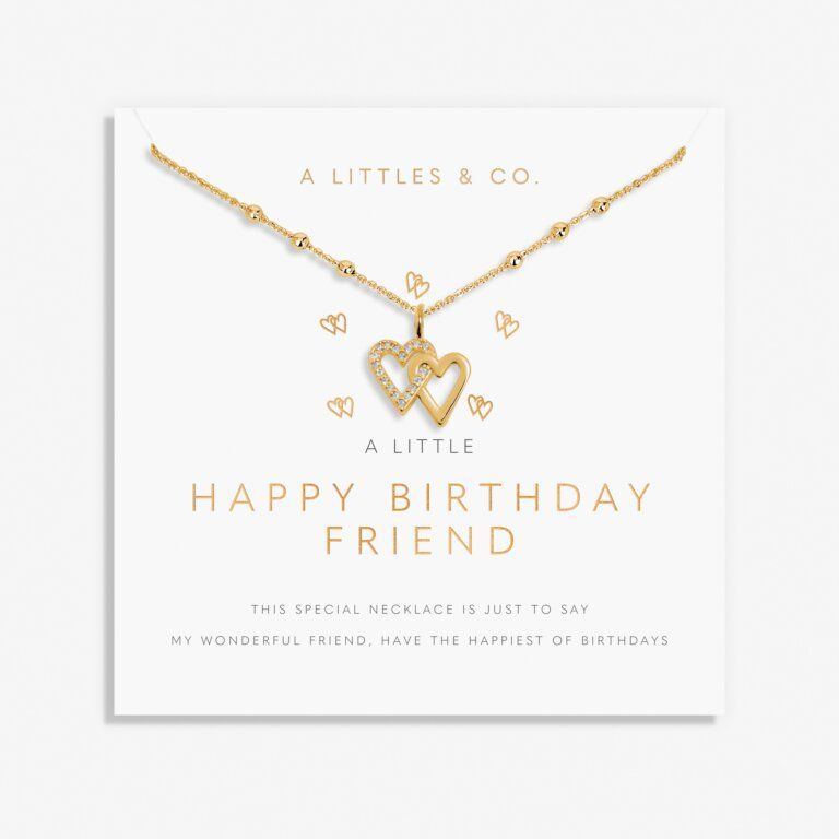 A Little Happy Birthday Friend Necklace Gold