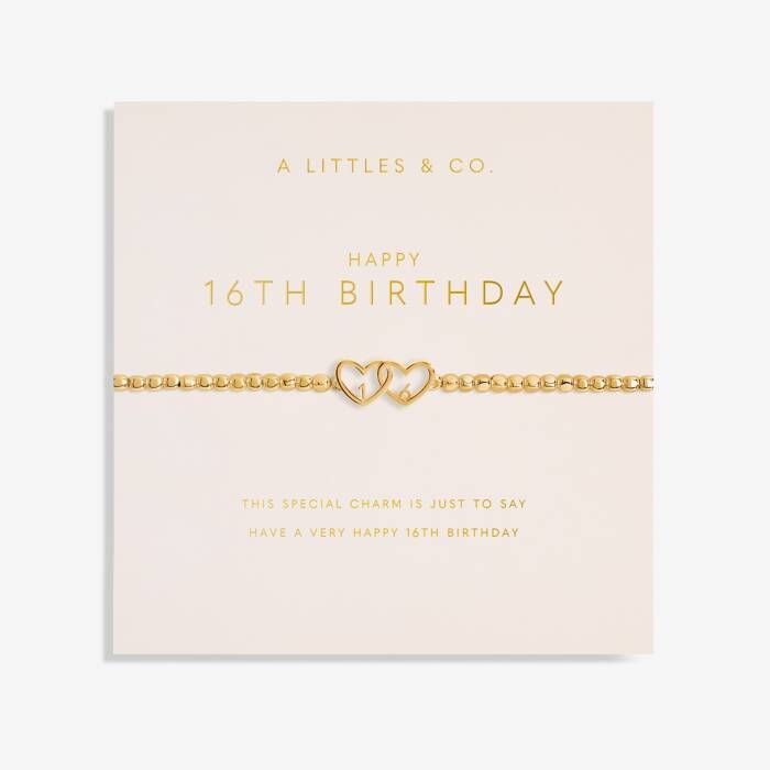 Happy 16th Birthday Bracelet Gold