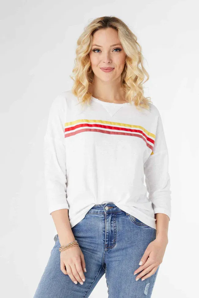 Adley Jersey Knit Top With Stripes