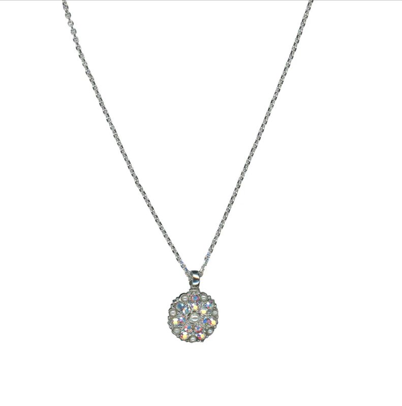 Guardian Angel “Pearl Aurora Borealis” Necklace-Pearl/Clear-Silver