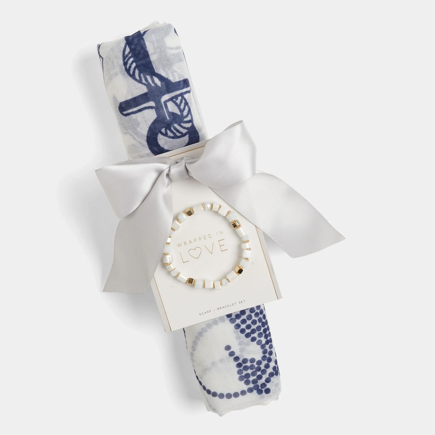 Sail Away Scarf &amp; Bracelet Gift Set, Color: Nautical