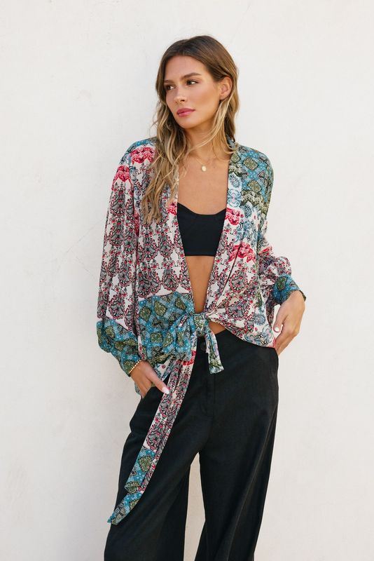 Sky Rider Tie Detail Kimono