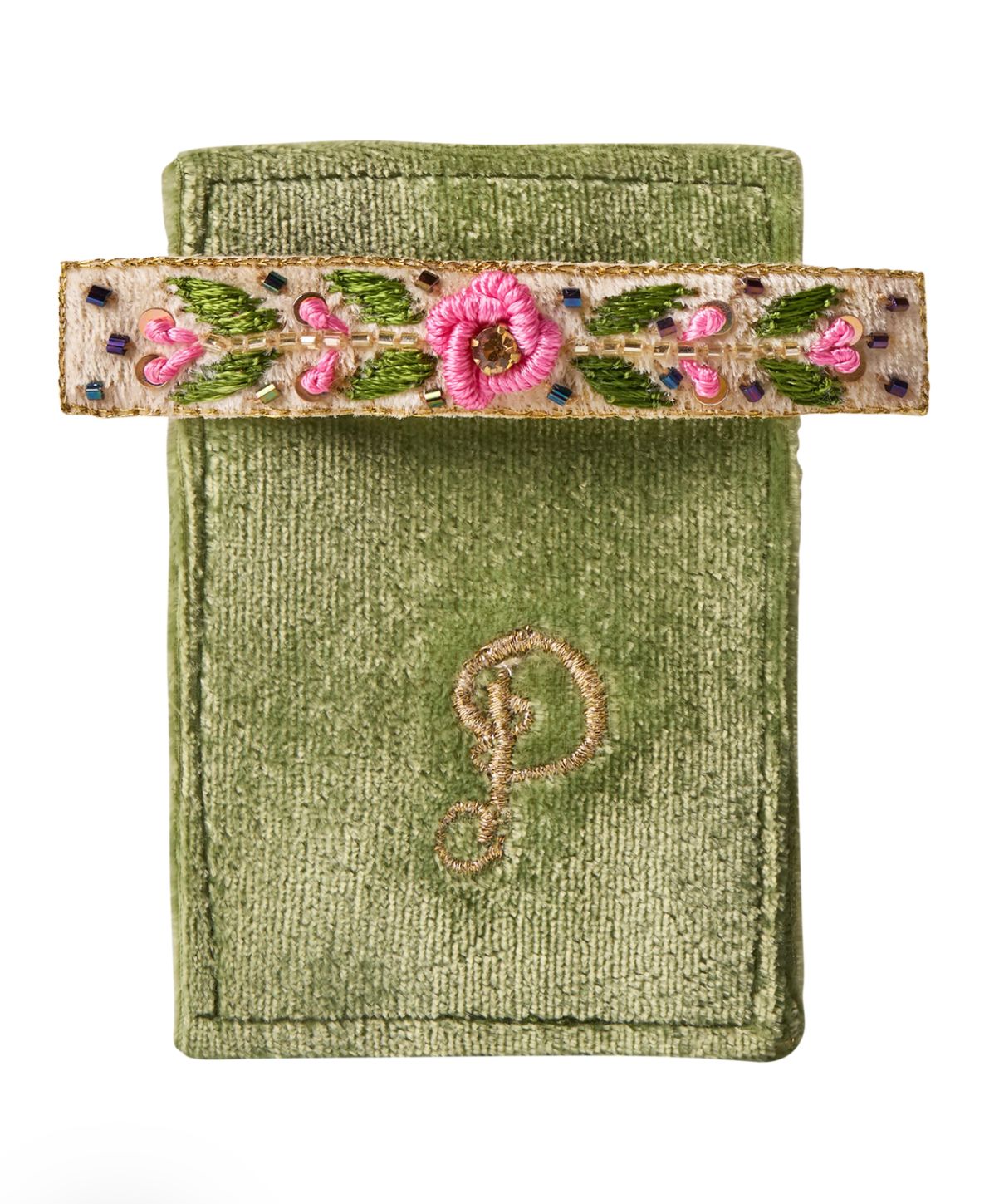 Floral Vine Green Hair Clip