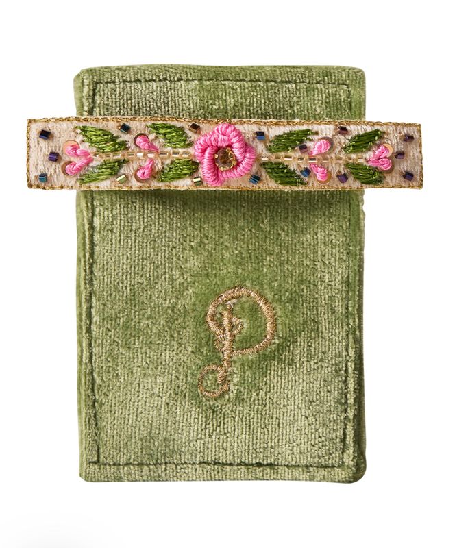 Floral Vine Green Hair Clip