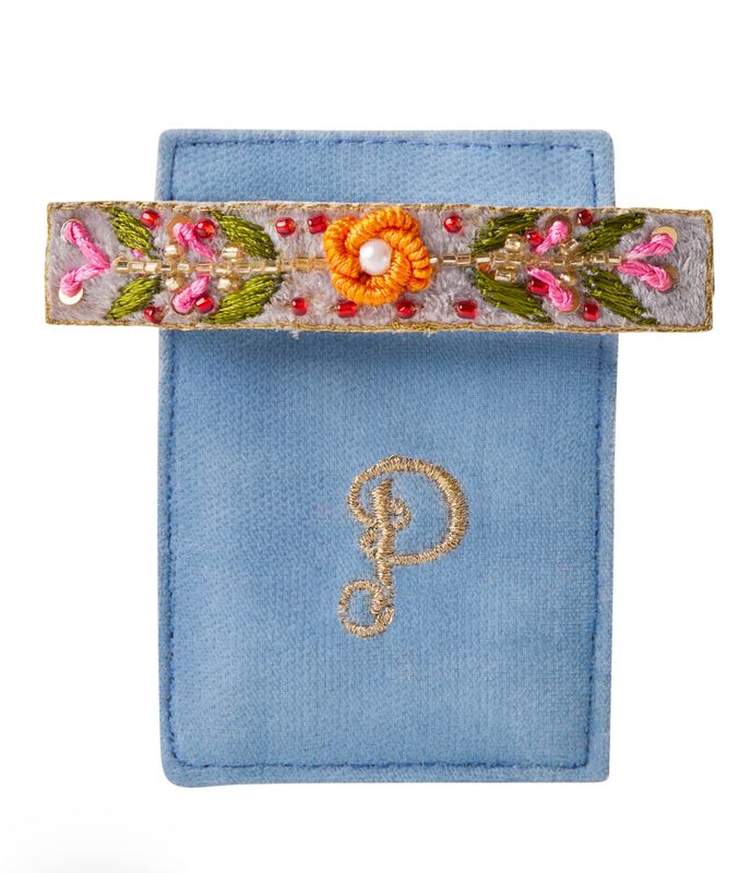 Floral Vine Blue Hair Clip
